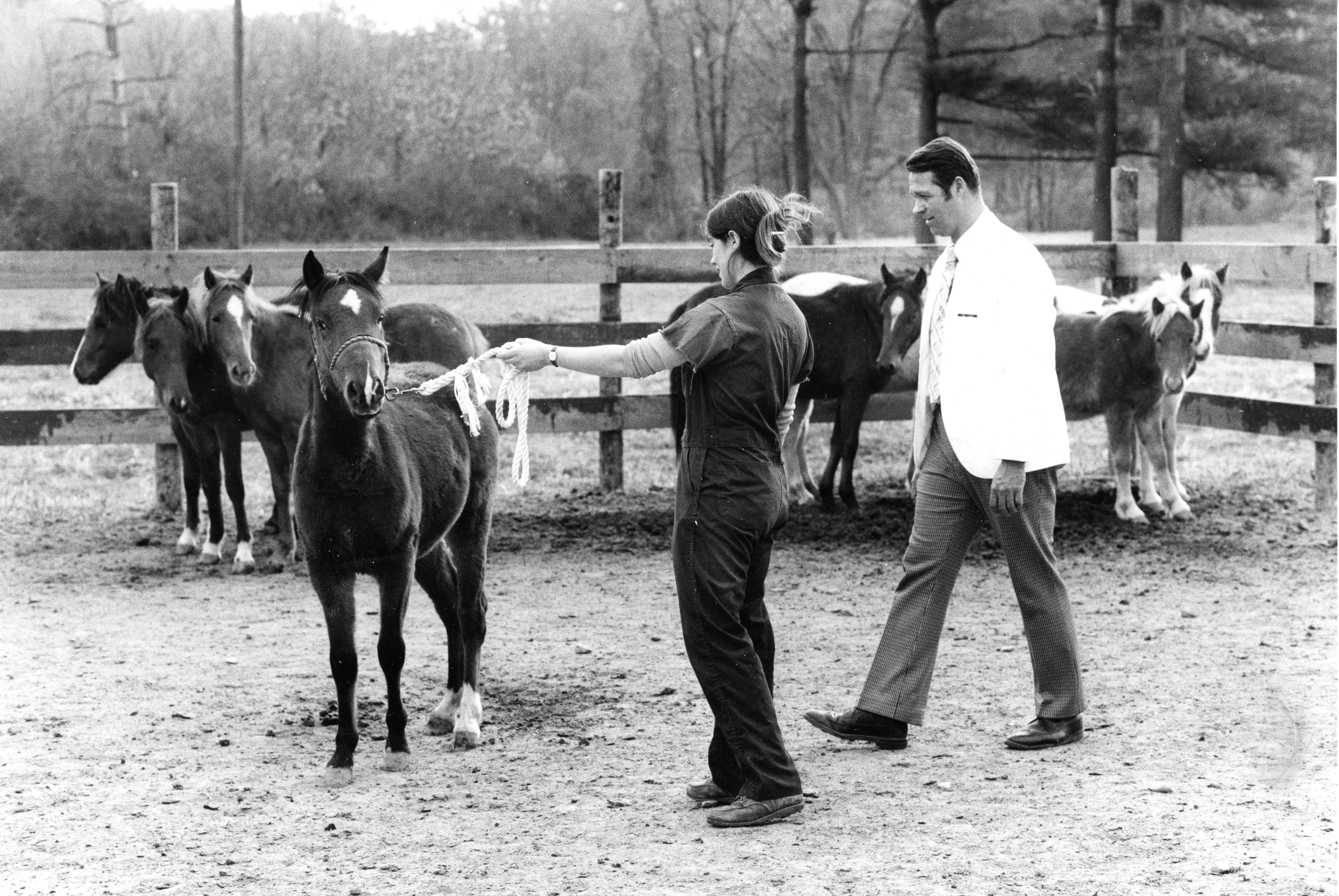 Dr. Jack Low with students, circa 1974