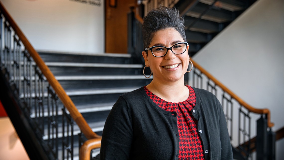 Sara Xayarath Hernández, associate dean for inclusion and student engagement, in Caldwell Hall.