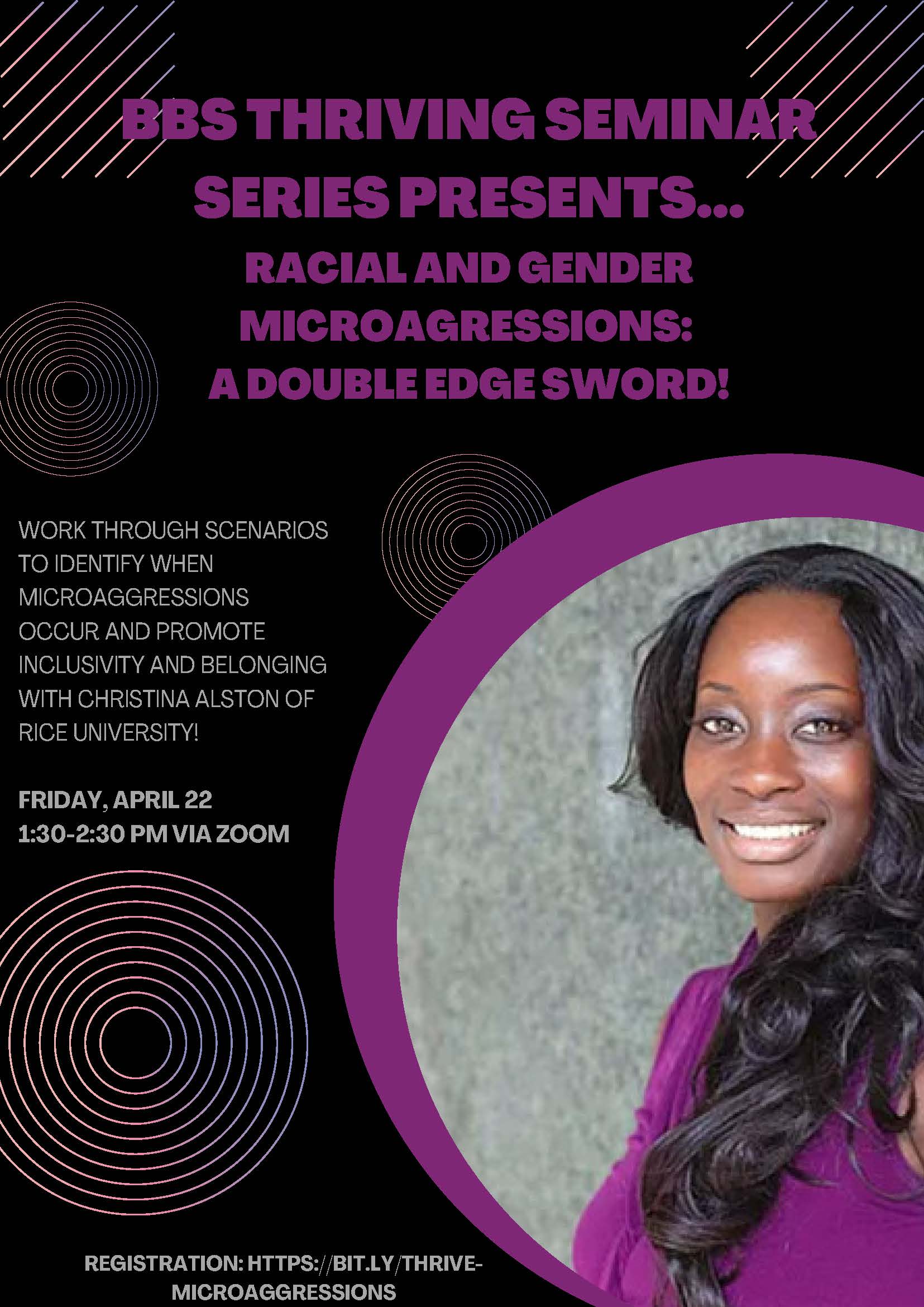 Flyer for Racial and Gender Microaggressions workshop