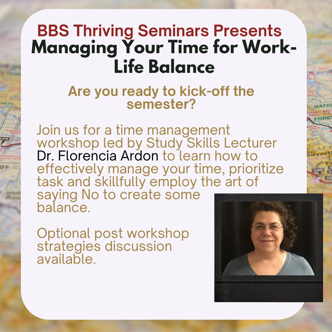 Flyer for Managing Your Time for Work-Life Balance workshop