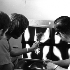 Circa mid 1980, second year students review radiographs