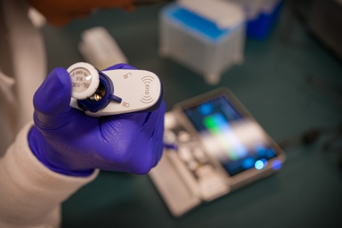 Lab equipment in use at the Baker Institute. 