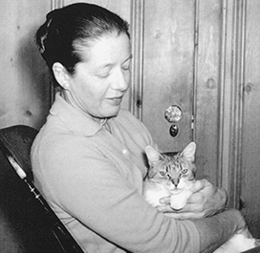 Jean Holzworth holding a cat