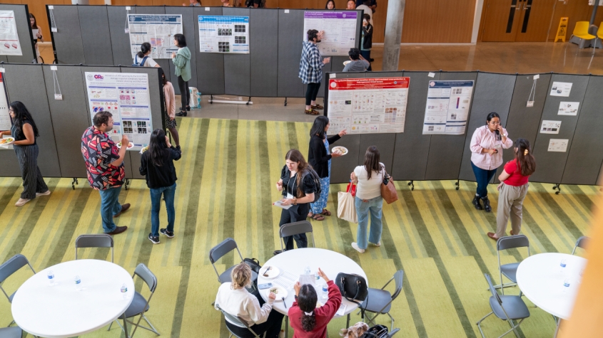 People at a poster session