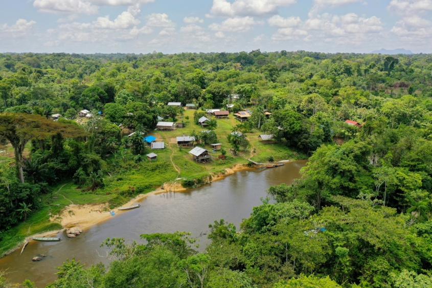 A village in the Brazilian Amazonian forest