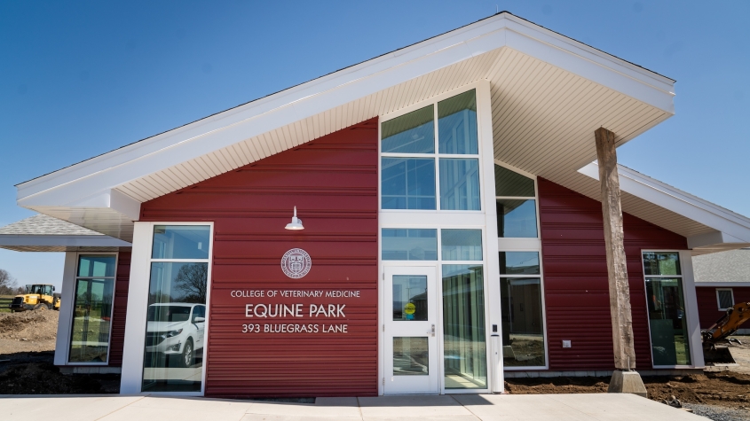 The exterior of the new Equine Park office building