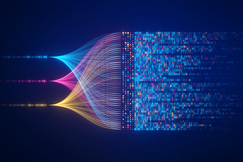 An artistic representation of data and machine learning